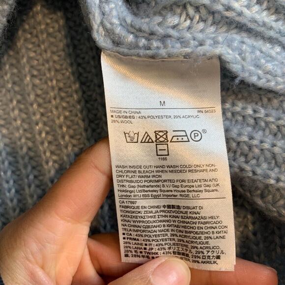 Banana Republic Sweater Womens M Medium Fog Wool Blend Italian Yarn Marled Knit - Picture 8 of 11